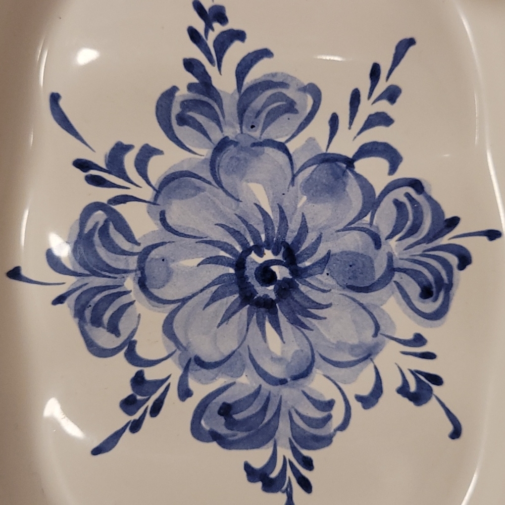 Vintage Trinket / Soap Blue Floral Dish - Picture 5 of 16